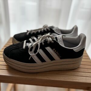 adidas Gazelle Platform Sneakers - Black & White